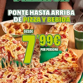 Buffet ´´EL PIZZATÓN´´ Pizza y Bebida ilimitada en local desde 7,99€ p/p.