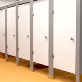 We offer different styles and types of materials in restroom partitions, as well as washroom accessories.