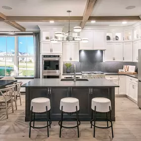 Spacious kitchens with center islands