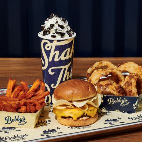 Enjoy the 
Crunchburger®, made-to-order sides and spoon-bending milkshakes!
