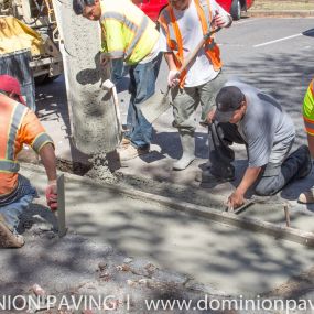 Dominion Paving Contractors laying new concrete