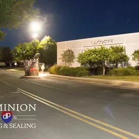 Evening view of a freshly paved road from Dominion Paving