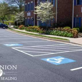 Dominion Paving offers asphalt line striping services for properties in Northern Virginia, Maryland, Eastern West Virginia, and the D.C. Metro Area.