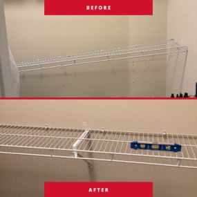Closet shelf repair completed in Madison, MS by Ace Handyman Services Madison Flowood