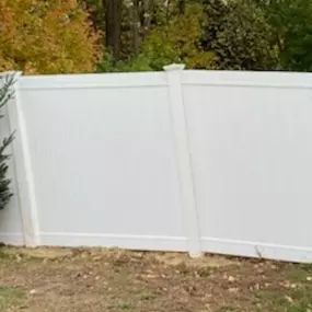 6ft Tall White Vinyl Privacy fence.