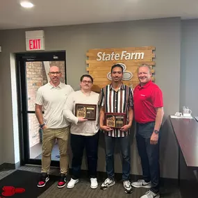 Congrats to Jose and Sam who qualified for Team Member Hall of Fame this year. We were unable to attend and Darin was nice enough to swing by and drop off their awards. Jose qualified for the fourth year and Sam for the second year in a row. To qualify they had to protect 30+ lives over the past 12 months.

#teamsand #sandagency #wolfpack #insurance #lifeinsurance #statefarm #wintheday #congratulations #minnesota