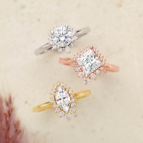 Three Diamond Engagement Rings