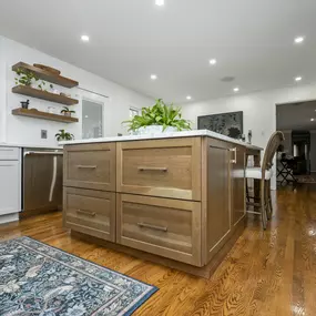 Low view of updated kitchen