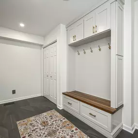 Storage area in laundry room