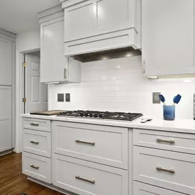 Stove view of updated kitchen