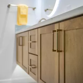 Bathroom vanity with two sinks - cabinets