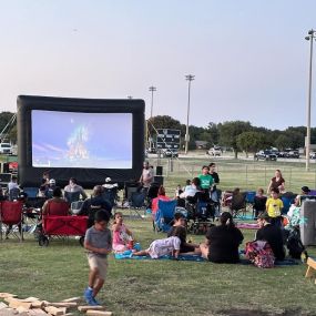 Friday night lights at The Colony High School’s home game and then Movies in The Park. It’s been a busy week.  Loving this weather and seeing everyone get out in the community.