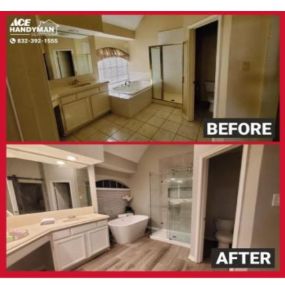 Ace Handyman Services Katy before and after bathroom