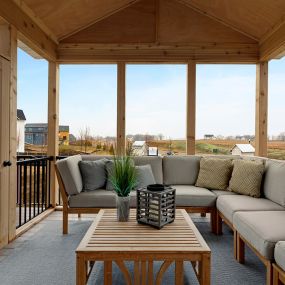 Unwind on your deck and enjoy the fresh air. Robert Thomas Homes - bringing the outdoors in.