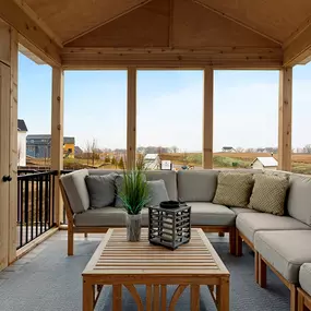 Unwind on your deck and enjoy the fresh air. Robert Thomas Homes - bringing the outdoors in.