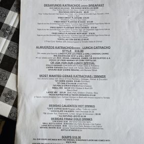 Honduras Grill- menu