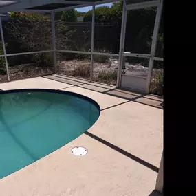 Pool area pressure washing