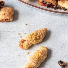 Sweet, flaky, and irresistible! These traditional pastries filled with nuts, cinnamon, and fruit preserves are a true treat.