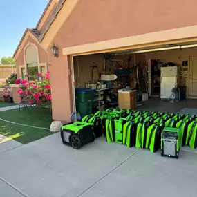 Water Restoration Equipment Staging