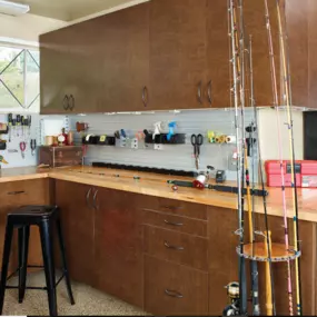 Keep rods, tackle, and gear neatly stored and ready for your next trip! ???????? Custom storage keeps everything organized, so you can spend less time searching and more time fishing. Let’s reel in a solution!