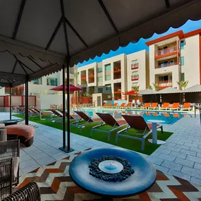 Resort Pool with Cabanas