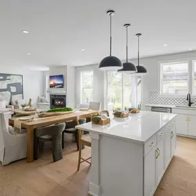 The entire family can connect in the bright and airy kitchen and great room space