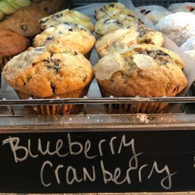 The Hole in One offers homemade muffins as well as an assortment of other fresh, delicious pastries.