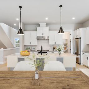 Open kitchen and dining area of the Brookings home design
