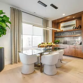 Dining area with optional extended cabinets