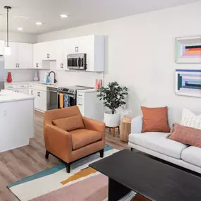 Living Room and Kitchen w/ Stainless Steel Energy Star Appliances