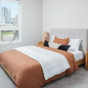 Spacious Bedroom with Uninhibited Mountain and Downtown Denver Skyline Views