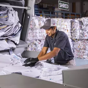 SRS shredding technician at work