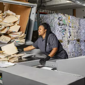 SRS shredding technician at work