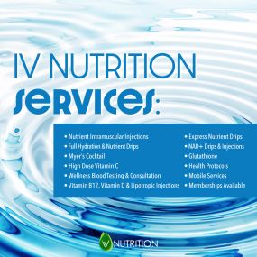 IV Nutrition services range from vitamin injections to IV therapy