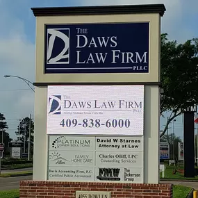 The Daws Law Firm street signage