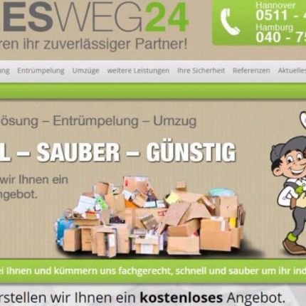 Logotipo de AllesWeg24.de Haushaltsauflösungen Entrümpelungen Ladenrückbau Entkernungen Abrissarbeiten Hannover Hamburg Deutschland