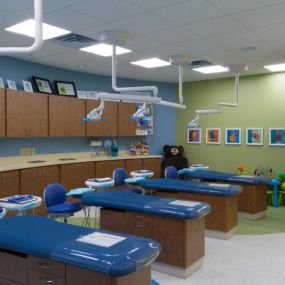 KidsTown Dental patient exam room, Pediatric Dental and Orthodontic Services Katy, Texas