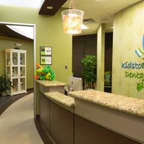 KidsTown Dental property front desk entrance Pediatric Orthodontic Services in Katy, Texas