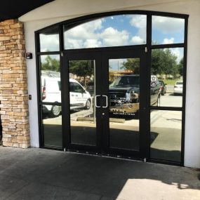 Precision Safety Films, PSF Window Tinting, installed this reflective window tint at a popular chain restaurant in Tampa, Florida.  The tint not only adds to the aesthetic appeal but also reduces heat, sun glare, and UV damage.