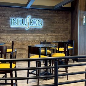 Infuse your day with freshness at Infusion! Whether you’re beginning your morning or seeking a quick pick-me-up, Infusion has the perfect options to keep you on the move. Discover our invigorating coffee, made-to-order espresso beverages, and a delightful selection of freshly baked donuts, pastries and sandwiches.