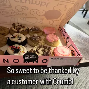 Thank you to our amazing customer for sweetening our day with a surprise delivery of Crumbl Cookies!  Your kindness means the world to us. We’re grateful for customers like you who make every day even more special!              #GratefulStateFarm #CrumblCookies #CustomerAppreciation