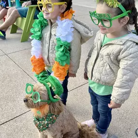 Let's Get Shamrocked! I hope you made it to the Front Porch for live music by Tyler Bond and airbrush tattoos sponsored by Rob Becker, State Farm.  There were giant games, food trucks: Flat Top Biscuits, Rokis and Texas Ice Cream. We passed out green beaded necklaces and helped with the photo op and enjoyed good conversation with our neighbors.