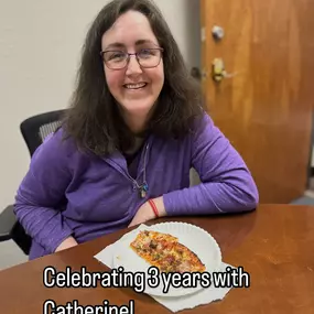 Celebrating 3 years with Catherine! 
Call our office today for a free auto insurance quote!