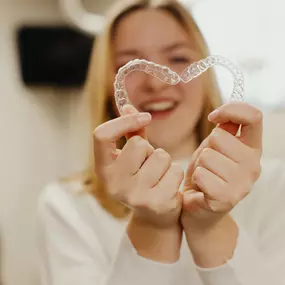 Patient with Invisalign