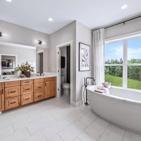 Lavish, spa-like primary bathrooms