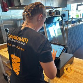 SHAWARMAATI - Mediterranean food Is now Open In Gilbert, Az. Picture of employee at register - menu https://shawarmaati.com