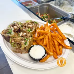 SHAWARMAATI - Mediterranean food Is now Open In Gilbert, Az. Picture of Chicken Shawarma Combo plate $13.95 - menu https://shawarmaati.com