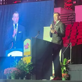 A fun evening supporting Illinois State basketball at A Night with the Redbirds! Amazing local food, great company and heard from NBC and Fox announcer Robbie Hummel. Best part was sitting next to and getting to know Redbird #11 Johnny Kinziger! Thanks Grandma for getting his autograph!