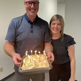 My wonderful team members Amanda and Lucy baked us a cake to celebrate (such a nice surprise). A special thank you to our customers, friends and family for your support!