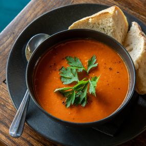 Tomato & basil soup, sourdough